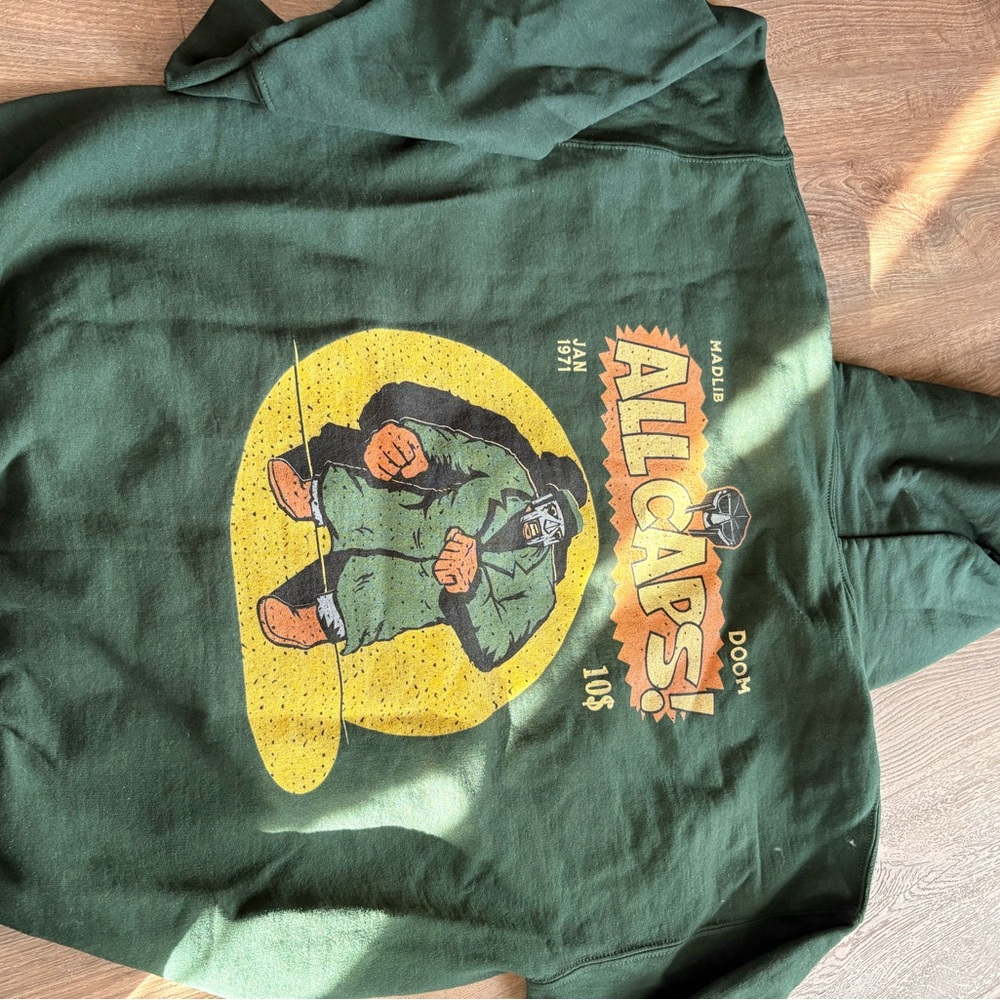 MF Doom hoodie with All Caps Design